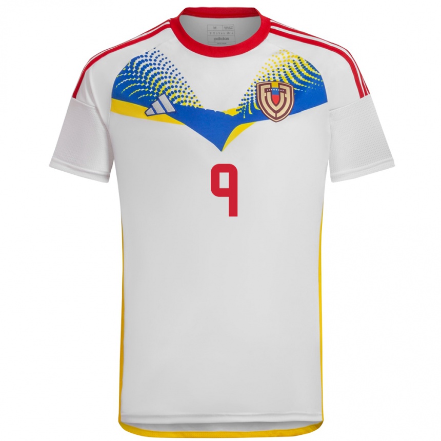 Women Football Venezuela Deyna Castellanos #9 White Away Jersey 24-26 T-Shirt