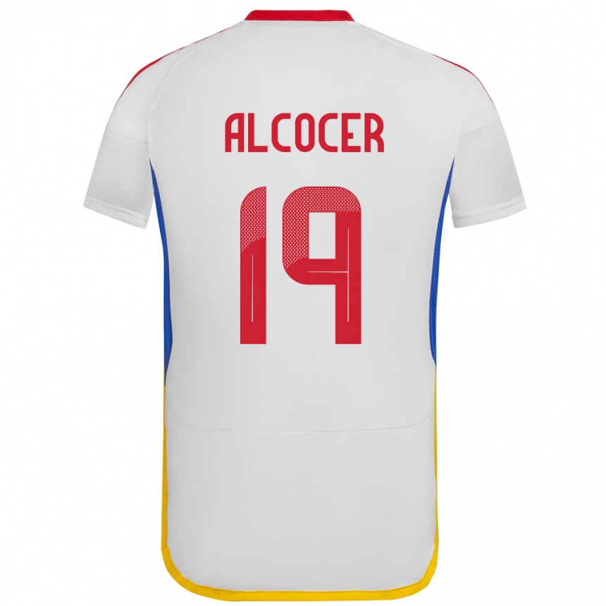 Women Football Venezuela Brayan Alcocer #19 White Away Jersey 24-26 T-Shirt