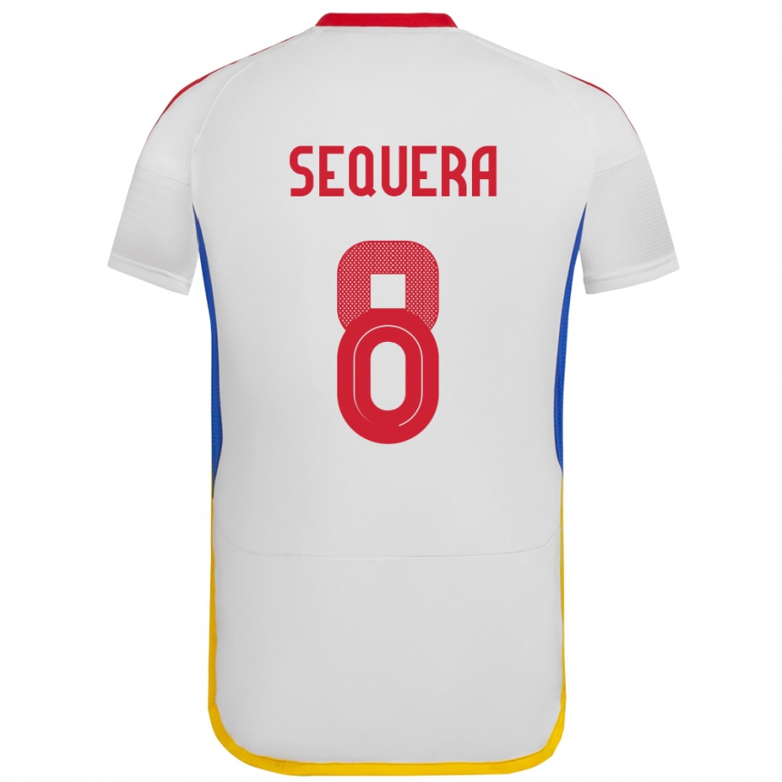 Women Football Venezuela Giovanny Sequera #8 White Away Jersey 24-26 T-Shirt