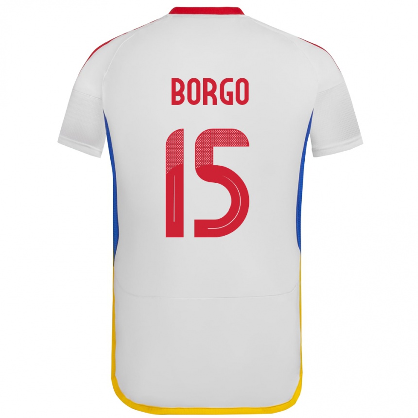 Women Football Venezuela Ángel Borgo #15 White Away Jersey 24-26 T-Shirt