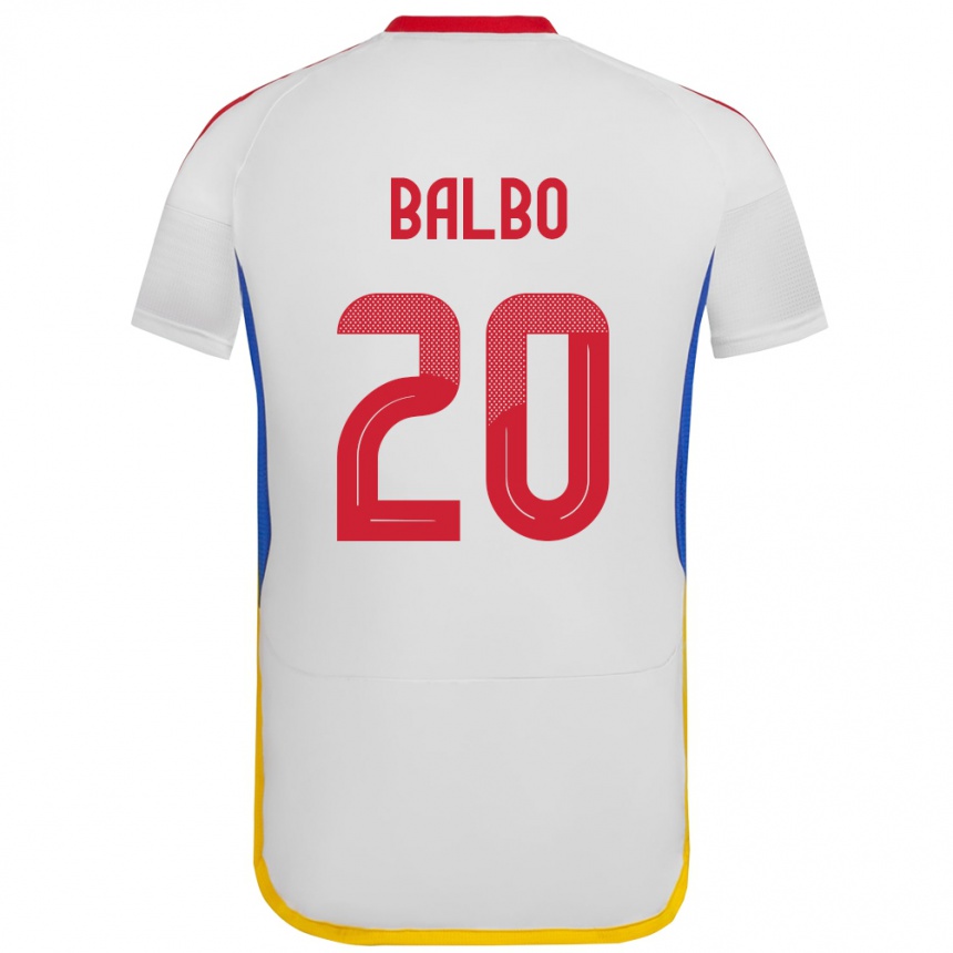Women Football Venezuela Luis Balbo #20 White Away Jersey 24-26 T-Shirt
