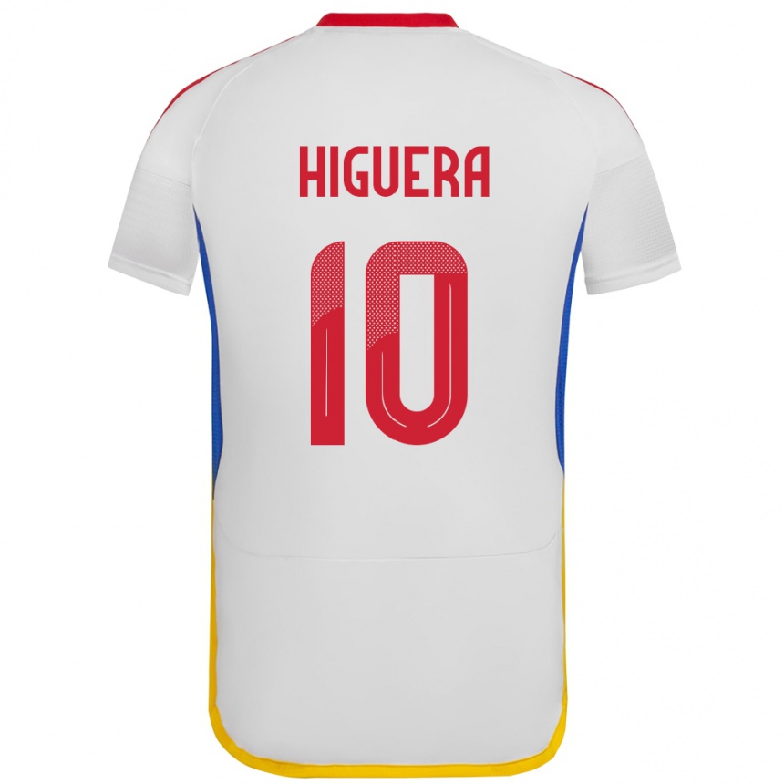 Women Football Venezuela Enyerliannys Higuera #10 White Away Jersey 24-26 T-Shirt