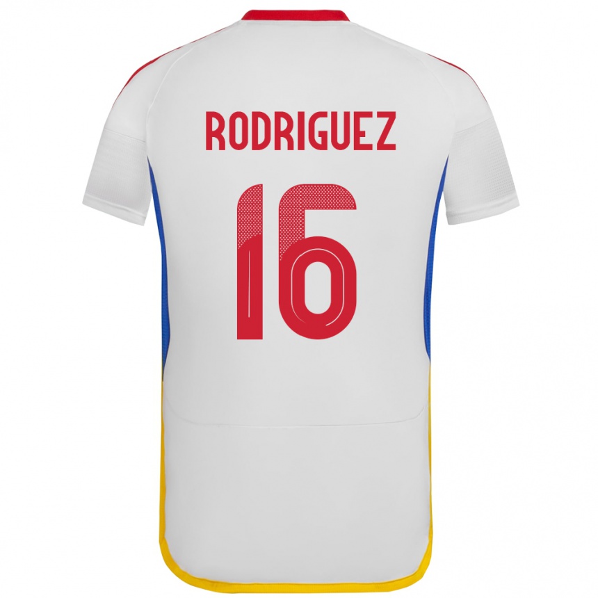 Women Football Venezuela Arianna Rodríguez #16 White Away Jersey 24-26 T-Shirt