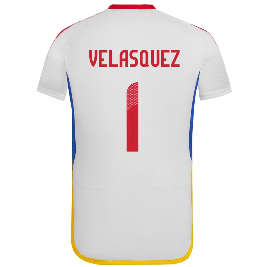 Women Football Venezuela Yessica Velásquez #1 White Away Jersey 24-26 T-Shirt