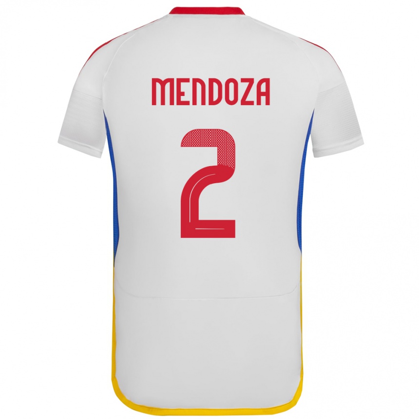 Women Football Venezuela Rafanny Mendoza #2 White Away Jersey 24-26 T-Shirt