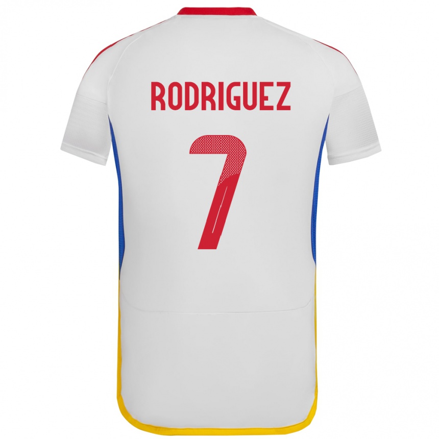 Women Football Venezuela Daniuska Rodriguez #7 White Away Jersey 24-26 T-Shirt