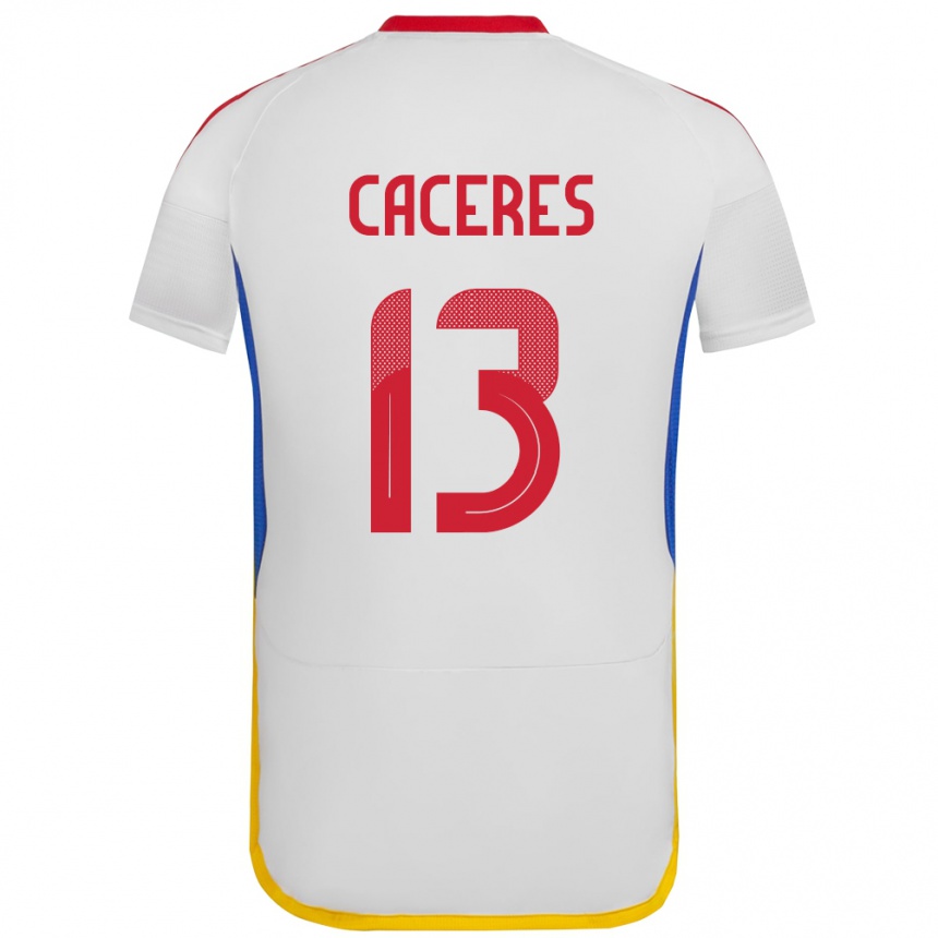 Women Football Venezuela Nayluisa Cáceres #13 White Away Jersey 24-26 T-Shirt