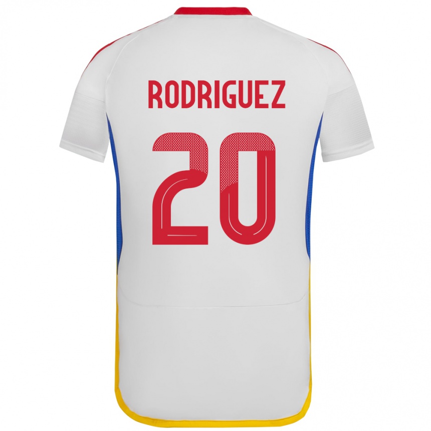 Women Football Venezuela Dayana Rodríguez #20 White Away Jersey 24-26 T-Shirt