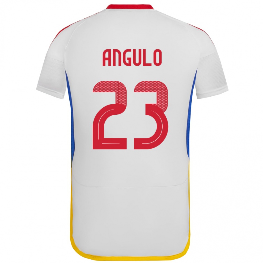 Women Football Venezuela Gabriela Angulo #23 White Away Jersey 24-26 T-Shirt