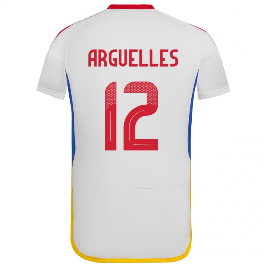 Women Football Venezuela Wilmary Argüelles #12 White Away Jersey 24-26 T-Shirt