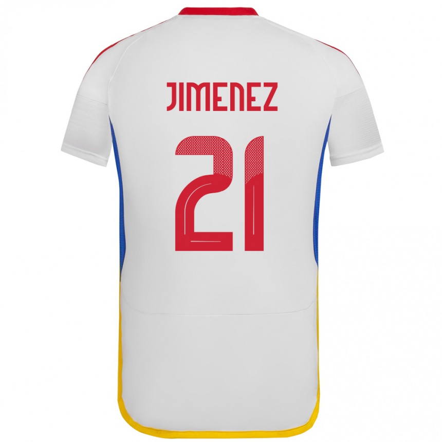Women Football Venezuela Marianyela Jiménez #21 White Away Jersey 24-26 T-Shirt