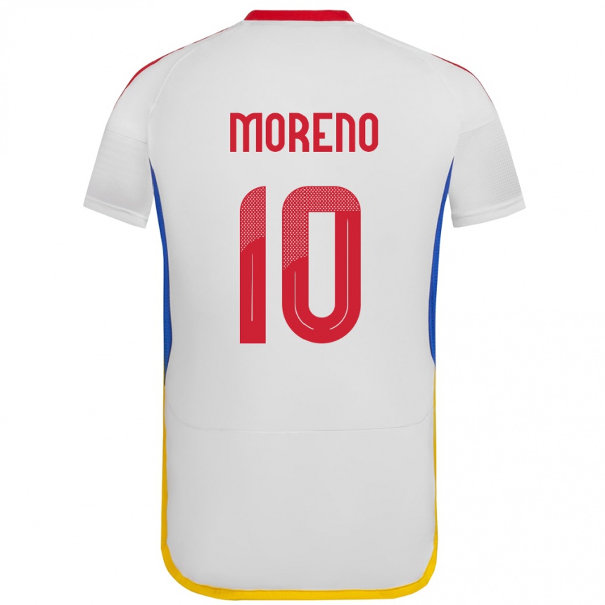 Women Football Venezuela Yerliane Moreno #10 White Away Jersey 24-26 T-Shirt