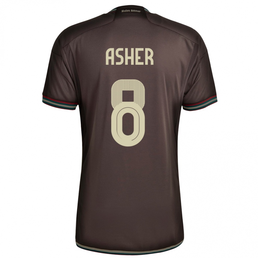 Women Football Jamaica Chinyelu Asher #8 Night Brown Away Jersey 24-26 T-Shirt