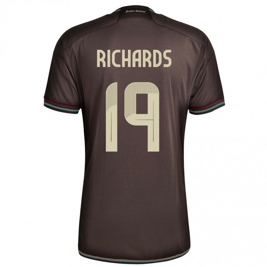 Women Football Jamaica Davia Richards #19 Night Brown Away Jersey 24-26 T-Shirt