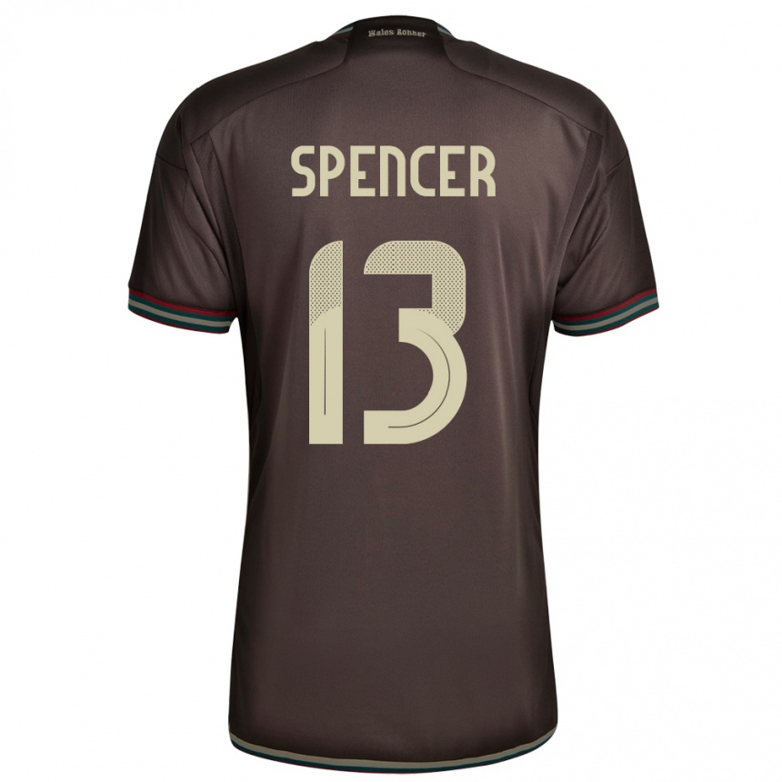 Women Football Jamaica Rebecca Spencer #13 Night Brown Away Jersey 24-26 T-Shirt