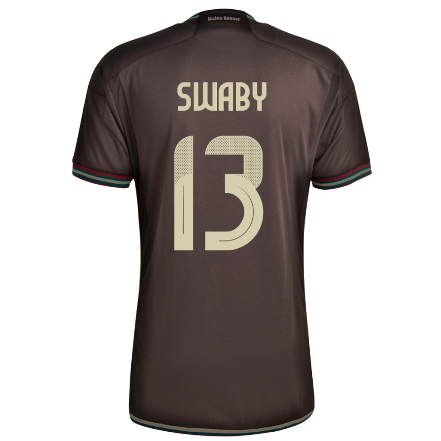 Women Football Jamaica Allyson Swaby #13 Night Brown Away Jersey 24-26 T-Shirt
