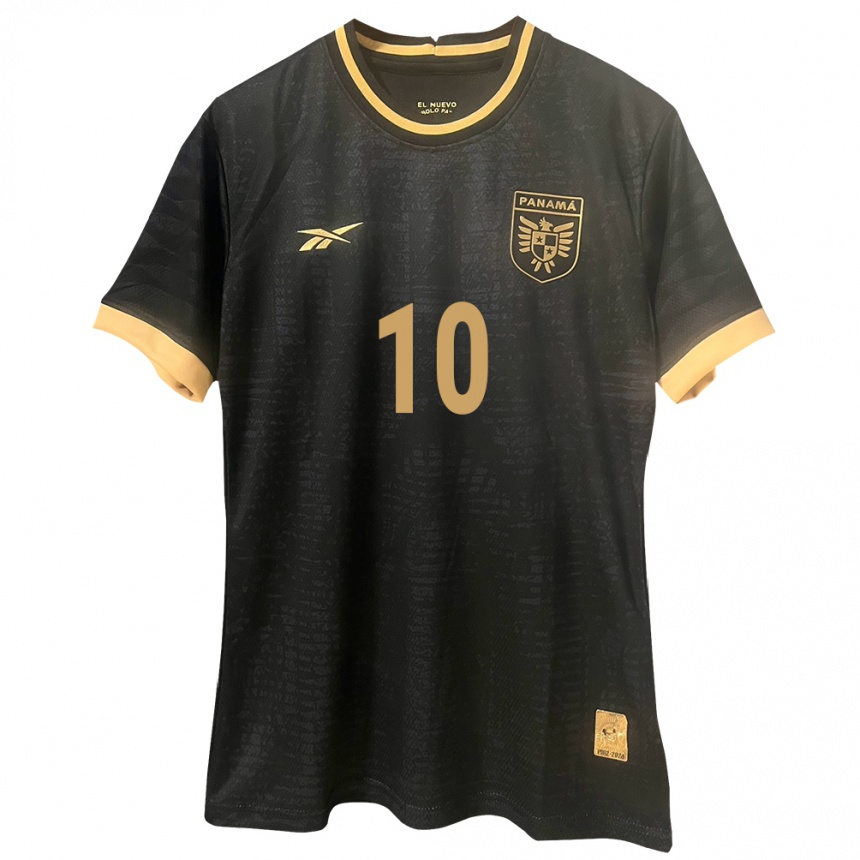 Women Football Panama Éric Moreno #10 Black Away Jersey 24-26 T-Shirt