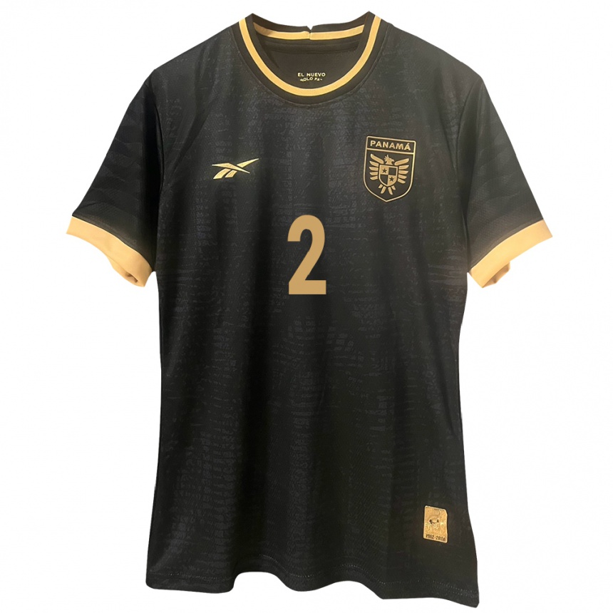Women Football Panama Claudia Dutary #2 Black Away Jersey 24-26 T-Shirt