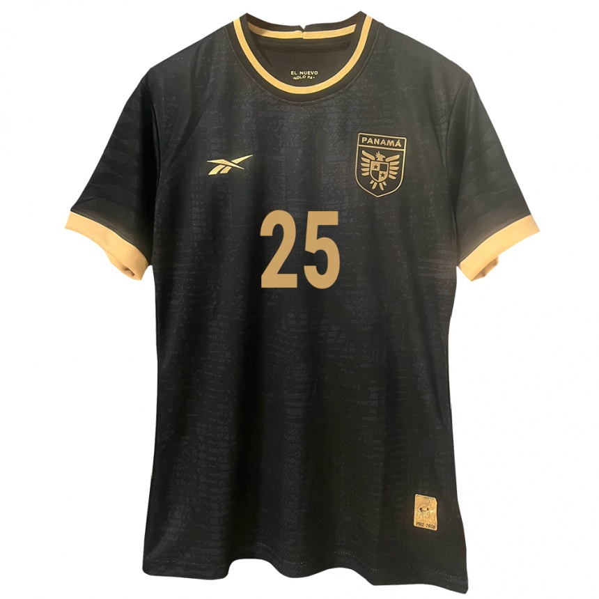 Women Football Panama Roderick Miller #25 Black Away Jersey 24-26 T-Shirt