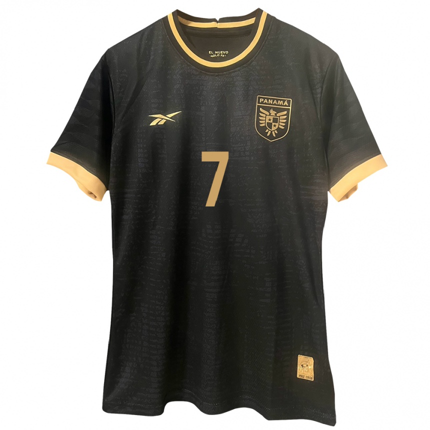 Women Football Panama Kevin Walder #7 Black Away Jersey 24-26 T-Shirt