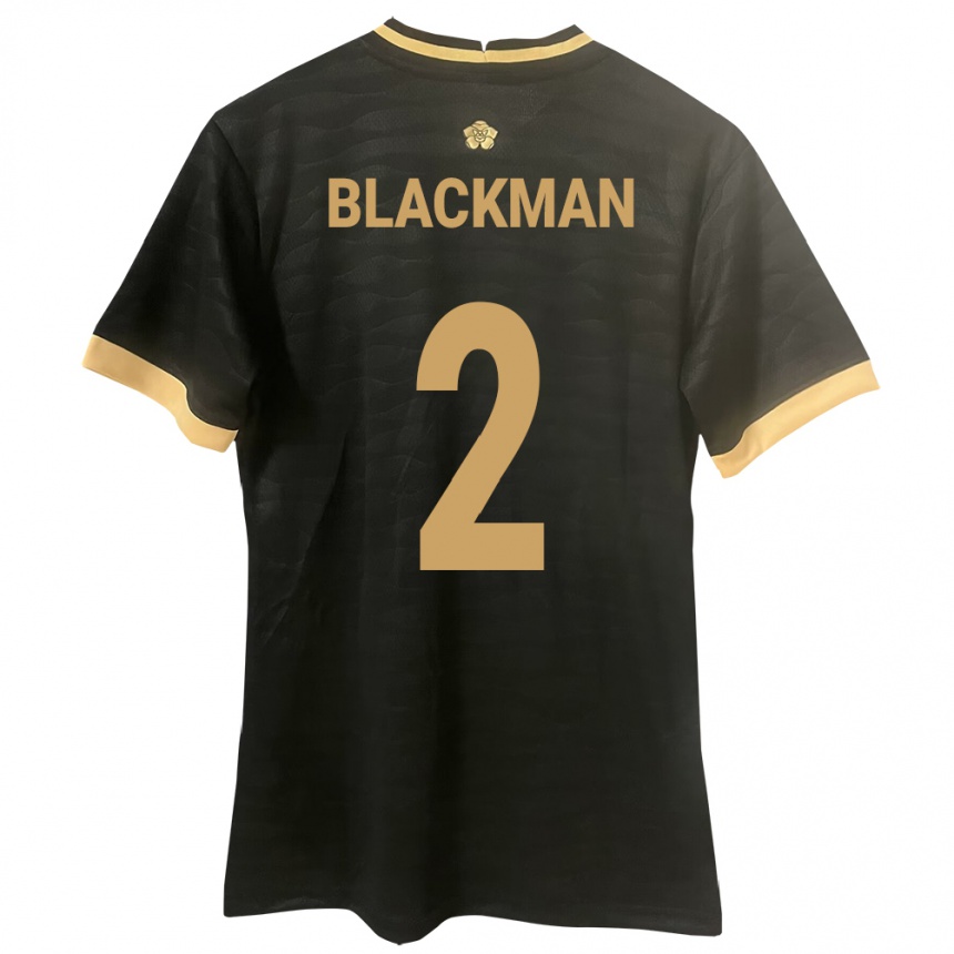 Women Football Panama César Blackman #2 Black Away Jersey 24-26 T-Shirt