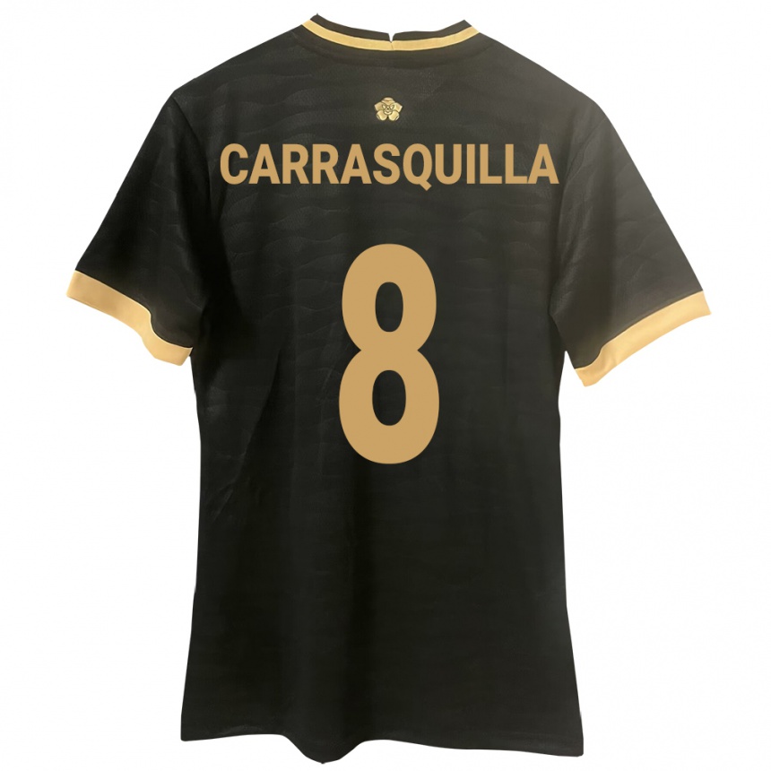 Women Football Panama Adalberto Carrasquilla #8 Black Away Jersey 24-26 T-Shirt