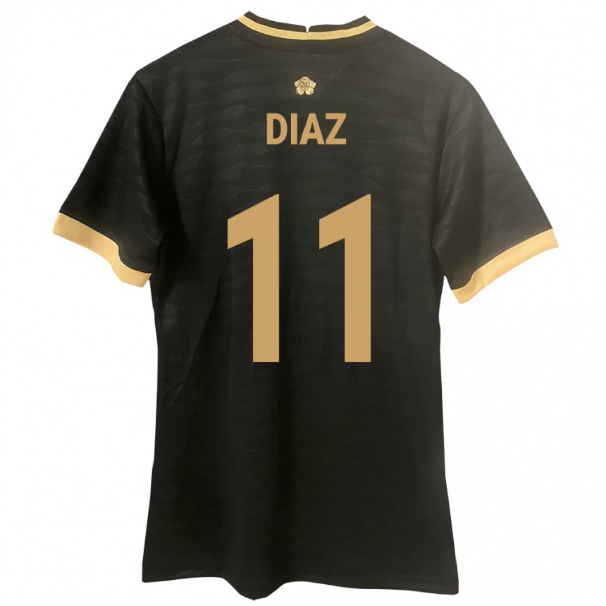 Women Football Panama Ismael Díaz #11 Black Away Jersey 24-26 T-Shirt