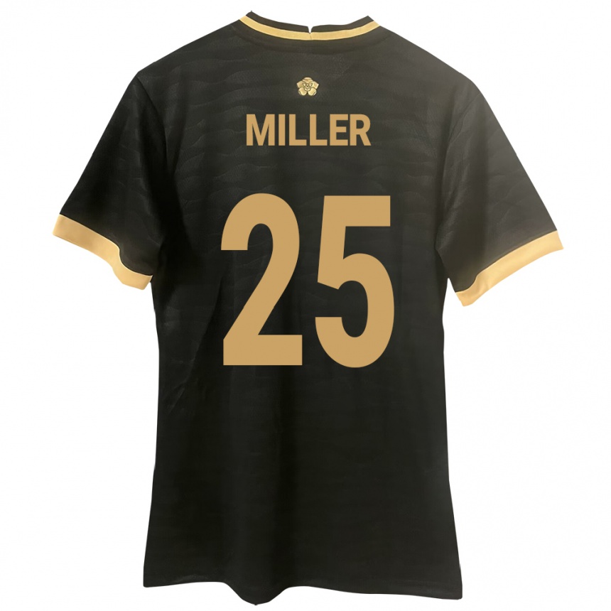 Women Football Panama Roderick Miller #25 Black Away Jersey 24-26 T-Shirt