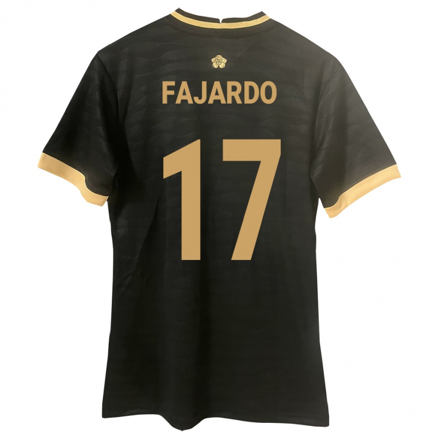 Women Football Panama José Fajardo #17 Black Away Jersey 24-26 T-Shirt