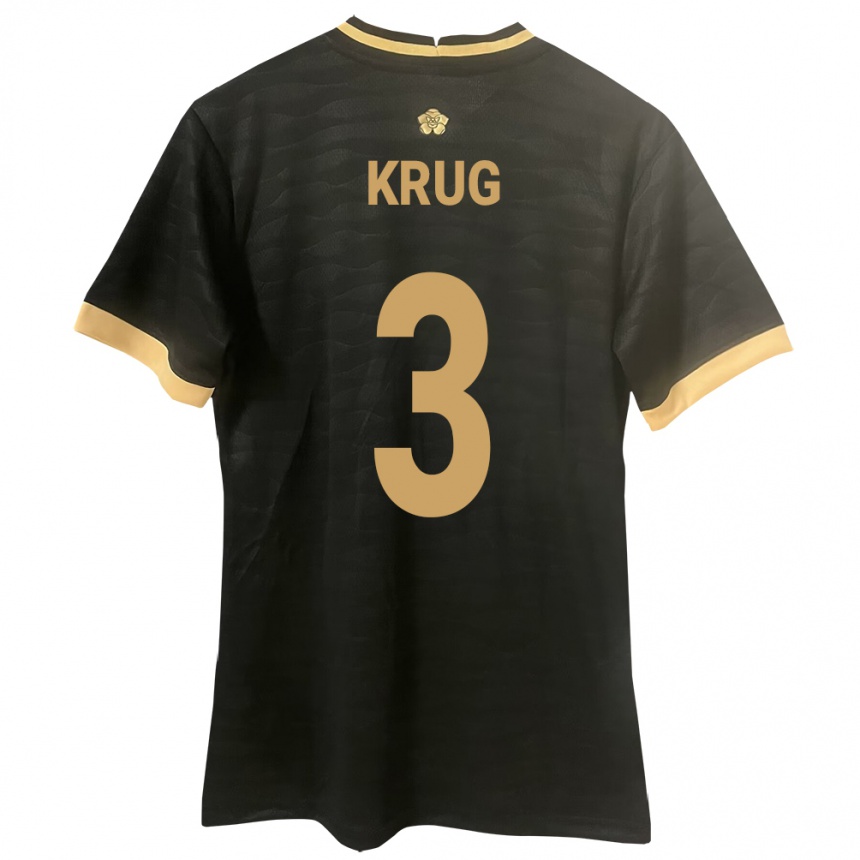 Women Football Panama Martín Krug #3 Black Away Jersey 24-26 T-Shirt
