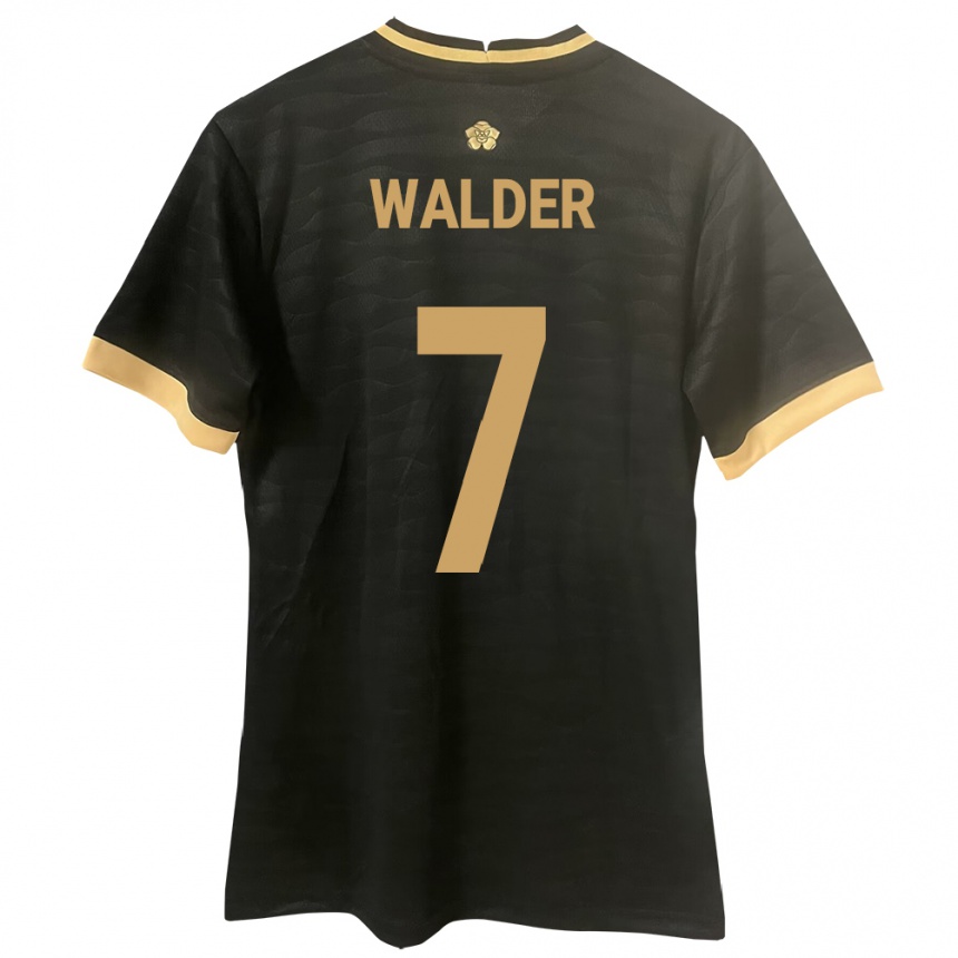 Women Football Panama Kevin Walder #7 Black Away Jersey 24-26 T-Shirt