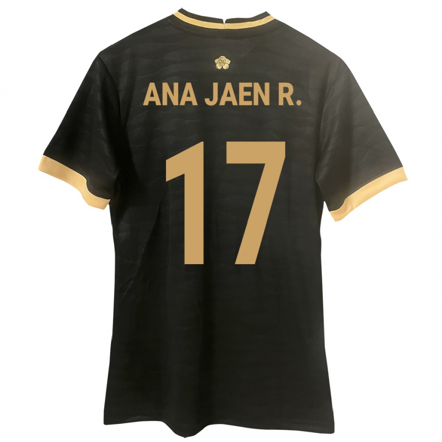 Women Football Panama Ana Jaén Rodríguez #17 Black Away Jersey 24-26 T-Shirt