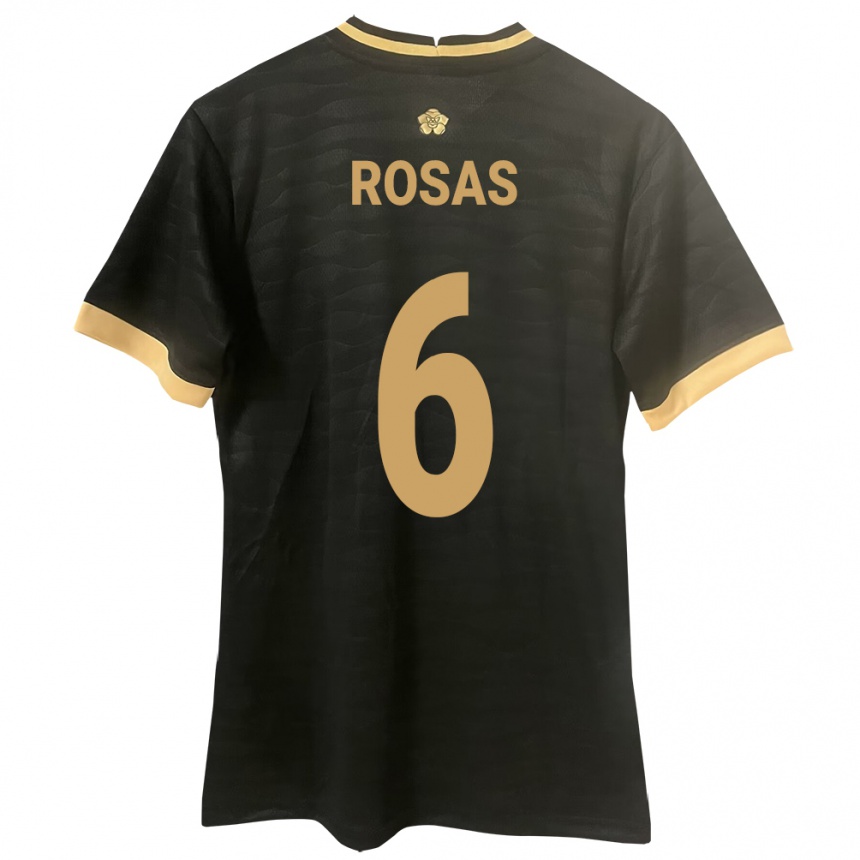 Women Football Panama Meredith Rosas #6 Black Away Jersey 24-26 T-Shirt