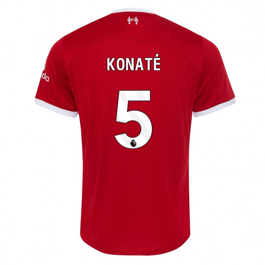 Kids  Ibrahima Konate #5 Red Home Jersey 2023/24 T-Shirt