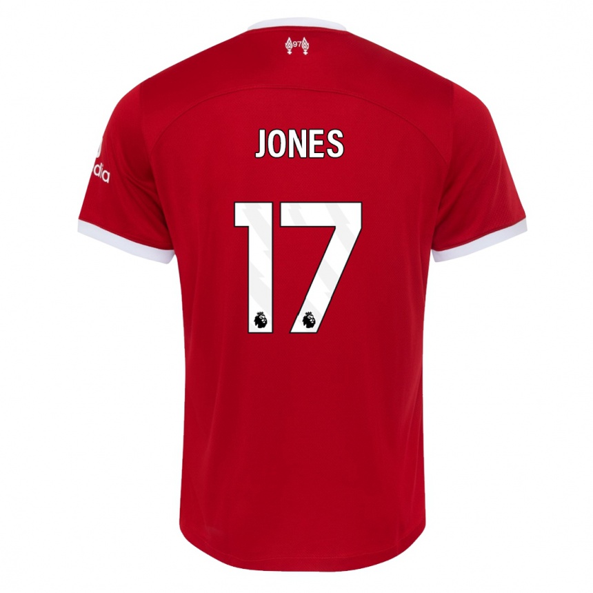 Kids  Curtis Jones #17 Red Home Jersey 2023/24 T-Shirt