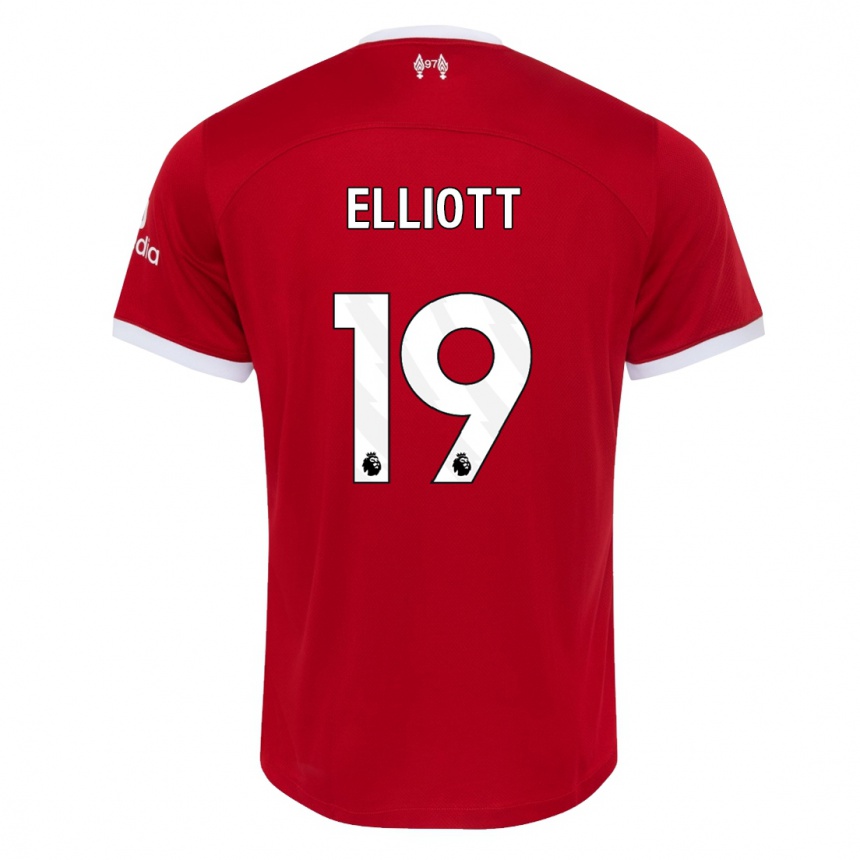 Kids  Harvey Elliott #19 Red Home Jersey 2023/24 T-Shirt