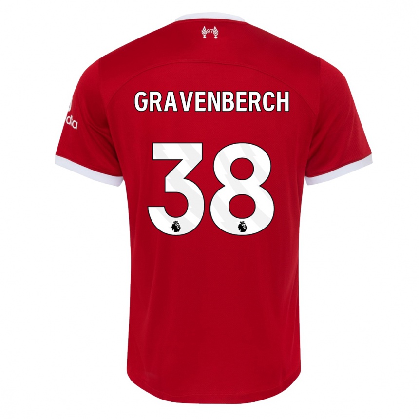 Kids  Ryan Gravenberch #38 Red Home Jersey 2023/24 T-Shirt