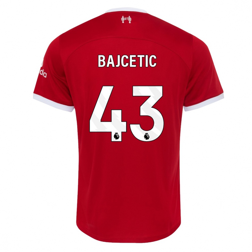 Kids  Stefan Bajcetic #43 Red Home Jersey 2023/24 T-Shirt