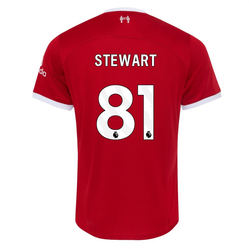 Kids  Layton Stewart #81 Red Home Jersey 2023/24 T-Shirt