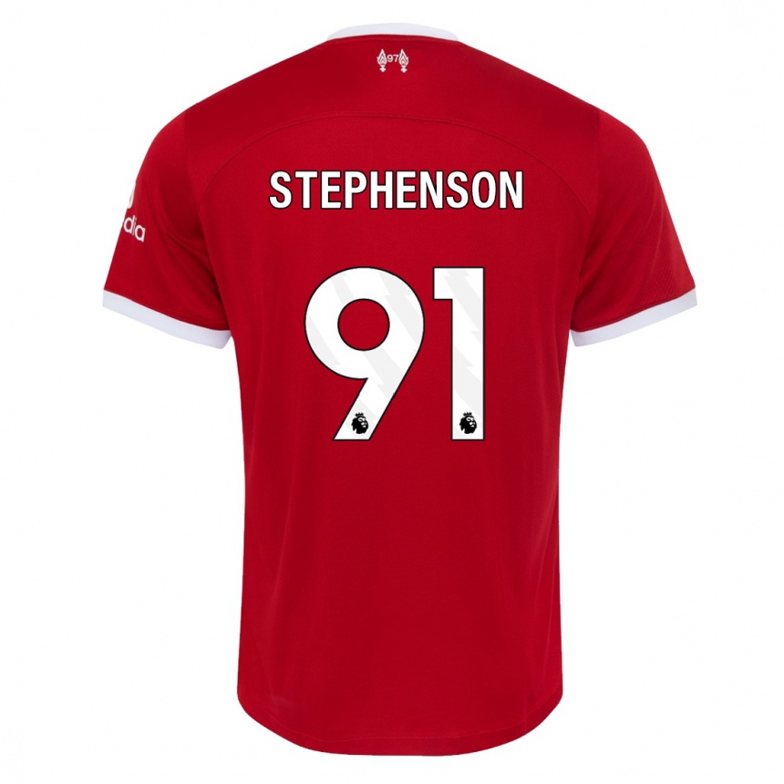 Kids  Luca Stephenson #91 Red Home Jersey 2023/24 T-Shirt