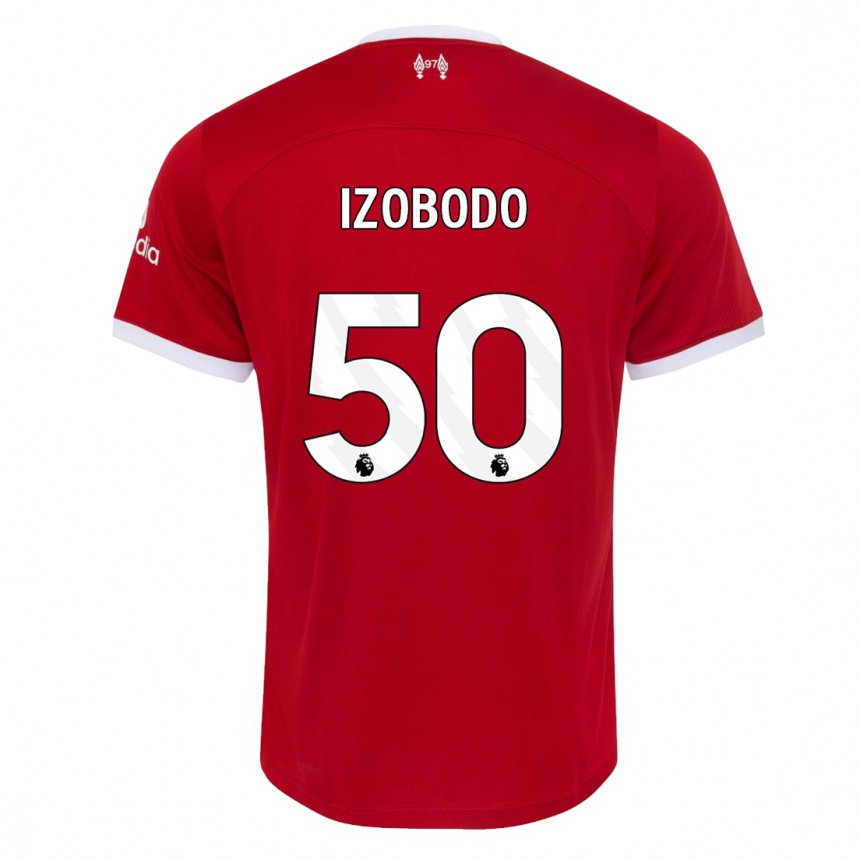 Kids  Elijah Izobodo John #50 Red Home Jersey 2023/24 T-Shirt