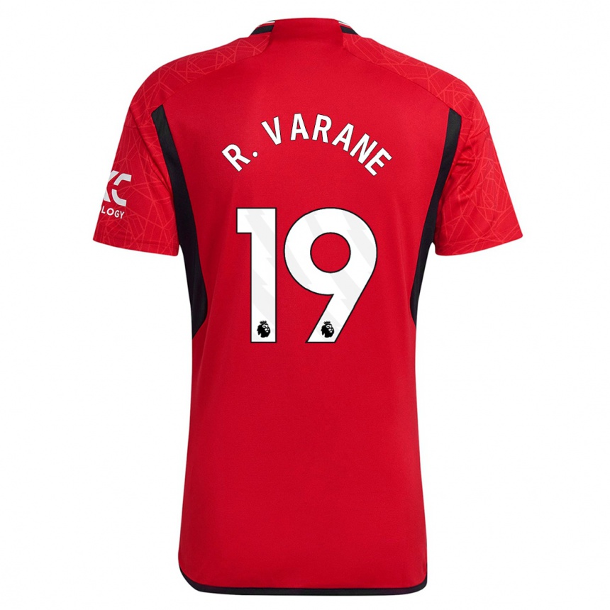 Kids  Raphael Varane #19 Red Home Jersey 2023/24 T-Shirt