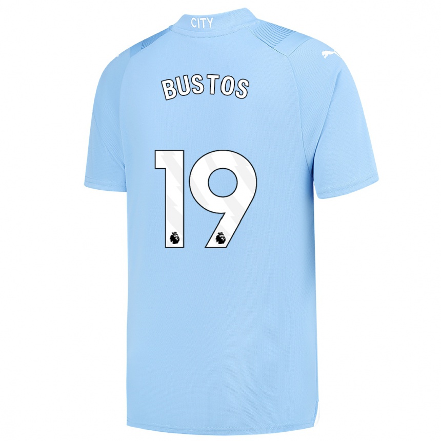 Kids  Nahuel Bustos #19 Light Blue Home Jersey 2023/24 T-Shirt