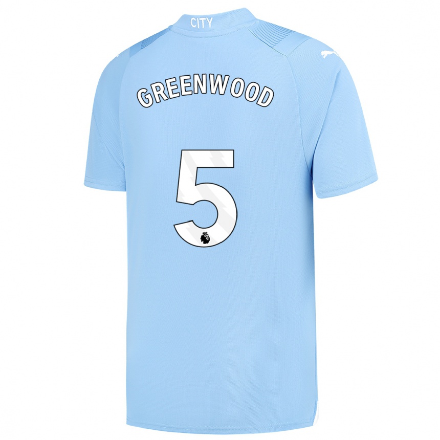 Kids  Alex Greenwood #5 Light Blue Home Jersey 2023/24 T-Shirt