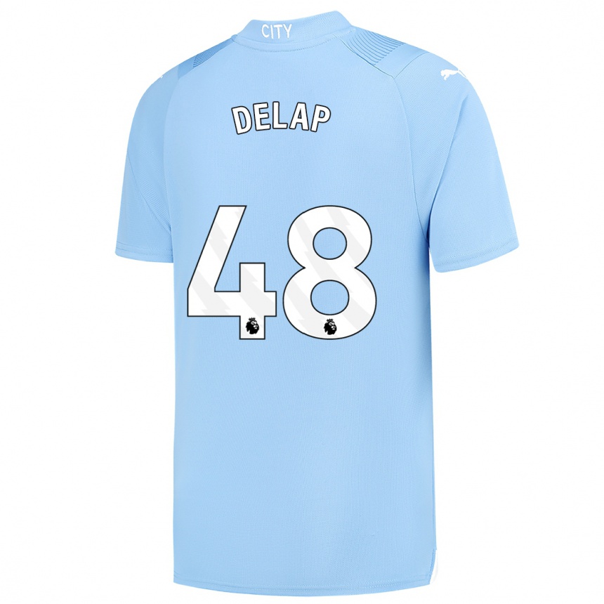 Kids  Liam Delap #48 Light Blue Home Jersey 2023/24 T-Shirt