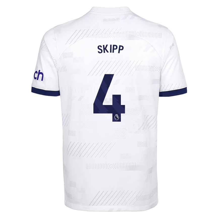 Kids  Oliver Skipp #4 White Home Jersey 2023/24 T-Shirt