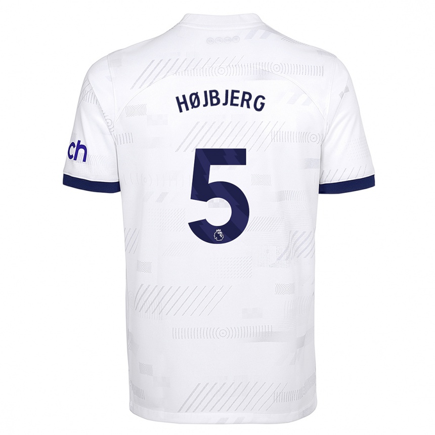 Kids  Pierre Emile Hojbjerg #5 White Home Jersey 2023/24 T-Shirt