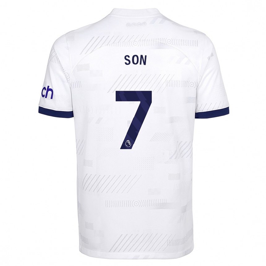 Kids  Heung-Min Son #7 White Home Jersey 2023/24 T-Shirt