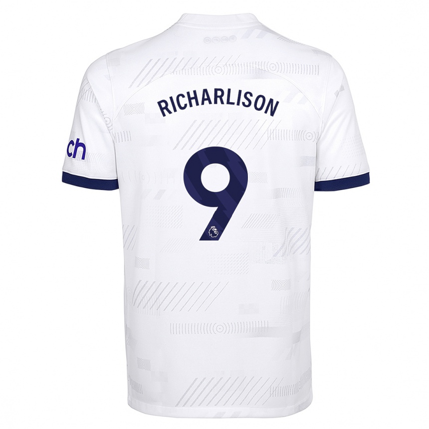 Kids  Richarlison #9 White Home Jersey 2023/24 T-Shirt