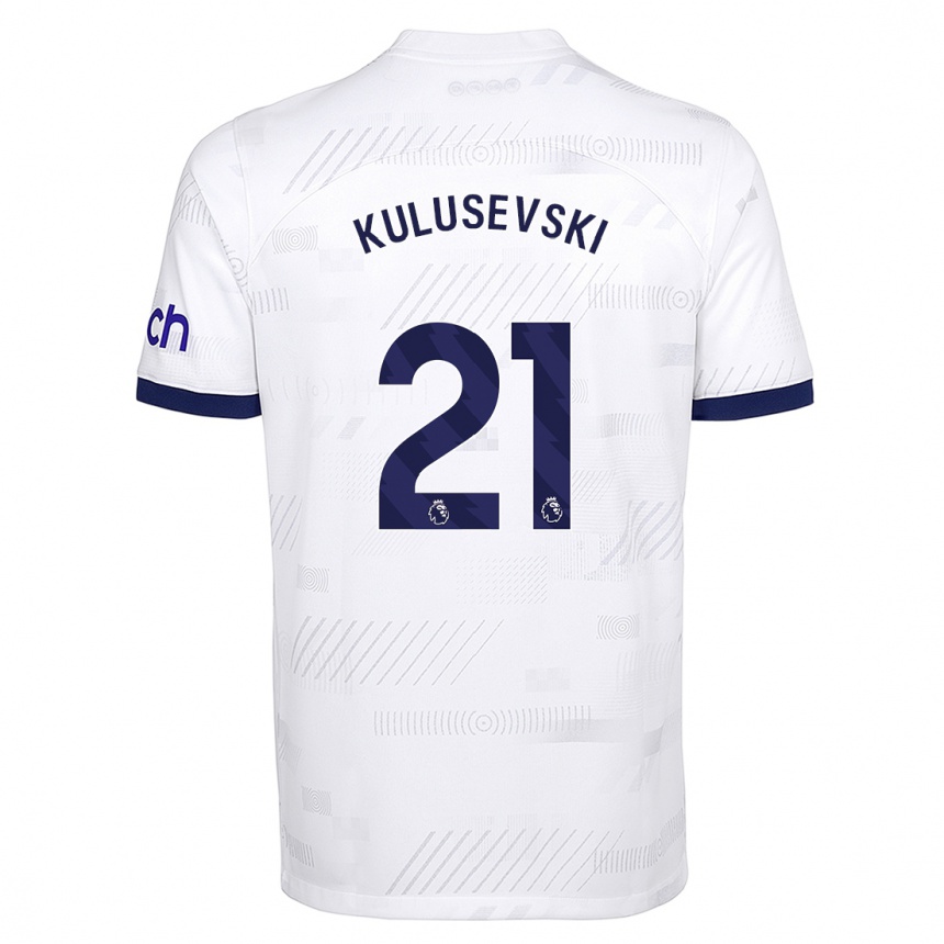 Kids  Dejan Kulusevski #21 White Home Jersey 2023/24 T-Shirt